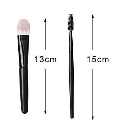 ZHIYE 20-Piece Professional Makeup Brush Set - Black Travel-Friendly Kit for Foundation, Concealer, Eyeshadow & More