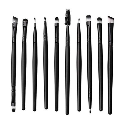 ZHIYE 20-Piece Professional Makeup Brush Set - Black Travel-Friendly Kit for Foundation, Concealer, Eyeshadow & More