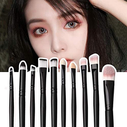 ZHIYE 20-Piece Professional Makeup Brush Set - Black Travel-Friendly Kit for Foundation, Concealer, Eyeshadow & More