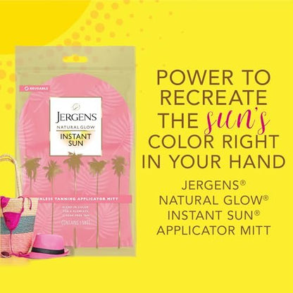Jergens Natural Glow Body Applicator Mitt – Reusable Tanning Glove for Flawless, Streak-Free Self-Tanning