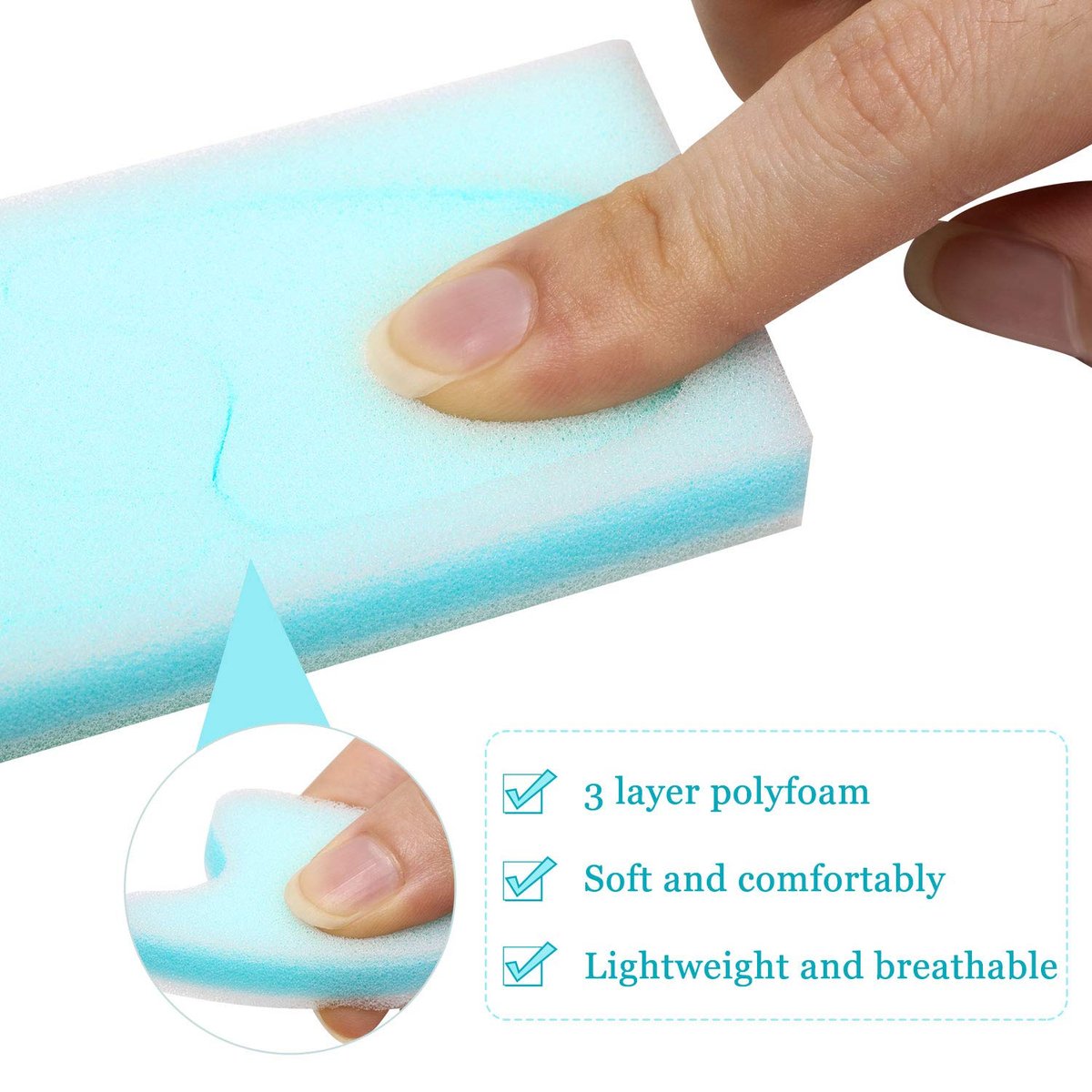Mudder 16-Piece Foam Toe Spacers for Women & Men – 3-Layer Toe Separators for Overlapping Toes, Hammer Toe Relief & Corn Prevention - görsel 13
