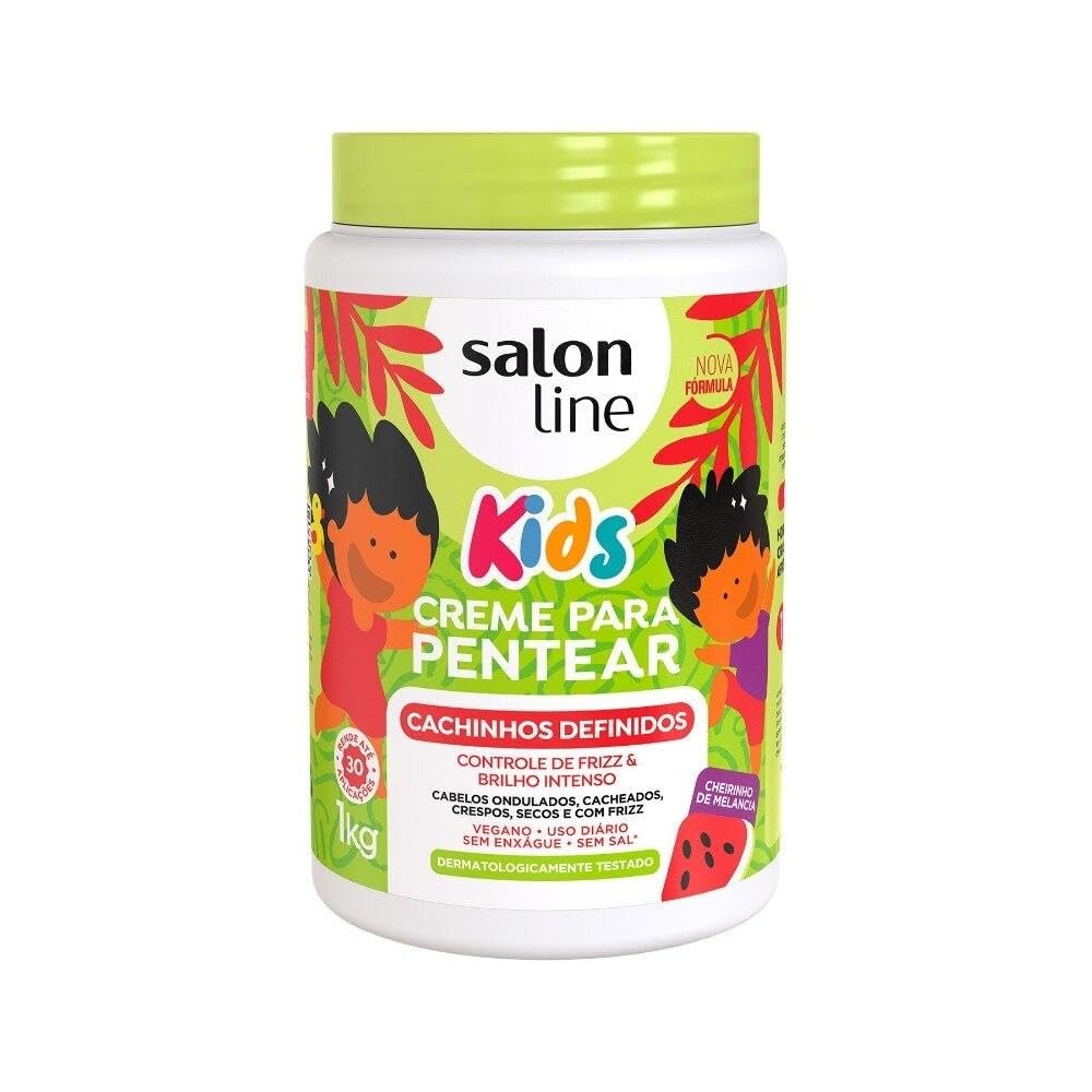 KPOCUN Salon Line Curl Defining Leave-In Cream for Kids - Frizz Control & Intense Shine - Vegan - 1 kg - Ideal for Wavy, Curly & Coily Hair Avelisse