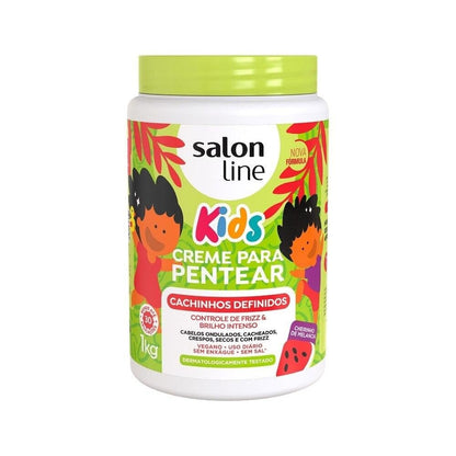 KPOCUN Salon Line Curl Defining Leave-In Cream for Kids - Frizz Control & Intense Shine - Vegan - 1 kg - Ideal for Wavy, Curly & Coily Hair Avelisse