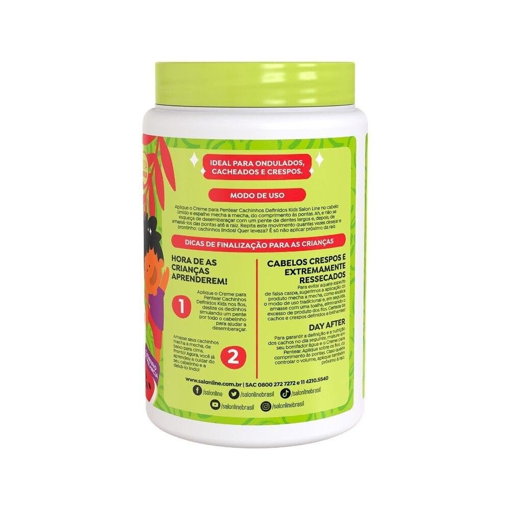 KPOCUN Salon Line Curl Defining Leave-In Cream for Kids - Frizz Control & Intense Shine - Vegan - 1 kg - Ideal for Wavy, Curly & Coily Hair Avelisse
