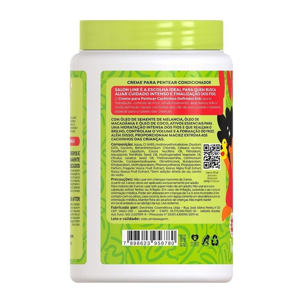 KPOCUN Salon Line Curl Defining Leave-In Cream for Kids - Frizz Control & Intense Shine - Vegan - 1 kg - Ideal for Wavy, Curly & Coily Hair Avelisse