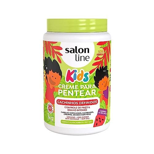 KPOCUN Salon Line Curl Defining Leave-In Cream for Kids - Frizz Control & Intense Shine - Vegan - 1 kg - Ideal for Wavy, Curly & Coily Hair Avelisse