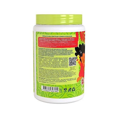 KPOCUN Salon Line Curl Defining Leave-In Cream for Kids - Frizz Control & Intense Shine - Vegan - 1 kg - Ideal for Wavy, Curly & Coily Hair Avelisse