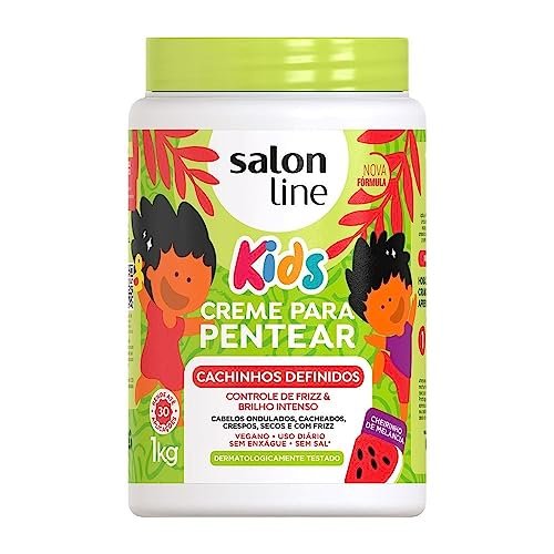 KPOCUN Salon Line Curl Defining Leave-In Cream for Kids - Frizz Control & Intense Shine - Vegan - 1 kg - Ideal for Wavy, Curly & Coily Hair Avelisse