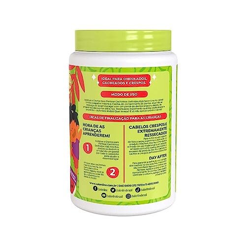 KPOCUN Salon Line Curl Defining Leave-In Cream for Kids - Frizz Control & Intense Shine - Vegan - 1 kg - Ideal for Wavy, Curly & Coily Hair Avelisse