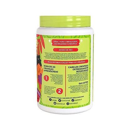 KPOCUN Salon Line Curl Defining Leave-In Cream for Kids - Frizz Control & Intense Shine - Vegan - 1 kg - Ideal for Wavy, Curly & Coily Hair Avelisse