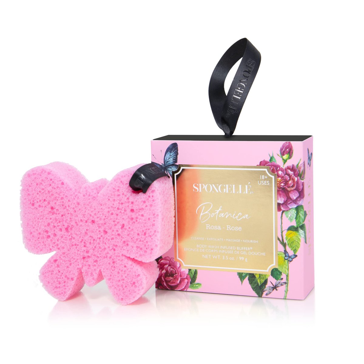 Spongelle Botanica Rosa Rose - Infused Bath Sponge, 16 oz - görsel 1
