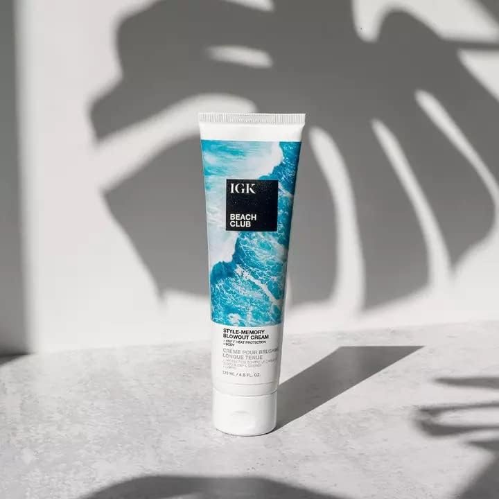IGK BEACH CLUB Style-Memory Blowout Cream - Volume, Bounce & Heat Protection - Vegan & Cruelty Free - 4.5 oz Avelisse
