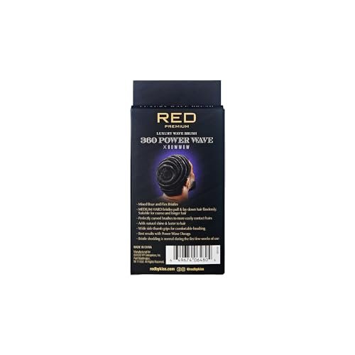 Red by Kiss 360 Power Wave X Bow Wow Premium Boar Bristles Palm Brush - Medium-Hard - görsel 10