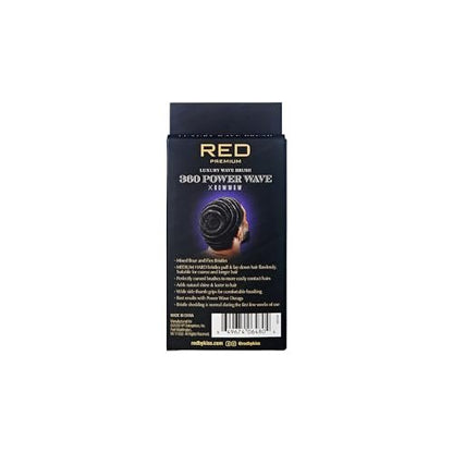 Red by Kiss 360 Power Wave X Bow Wow Premium Boar Bristles Palm Brush - Medium-Hard
