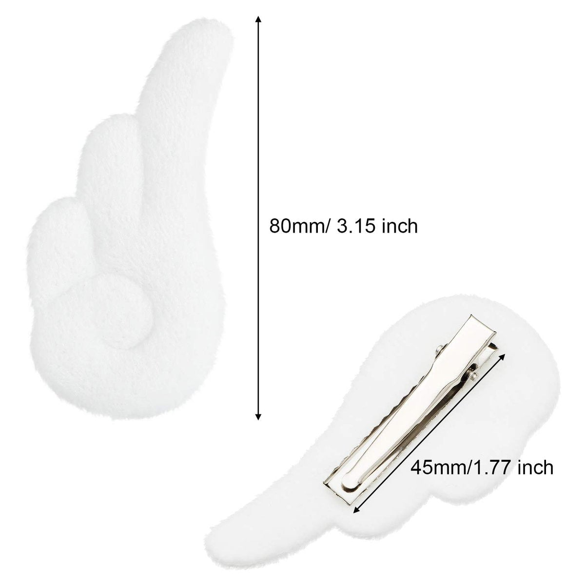 WILLBOND 3 Pairs Angel Hair Clips - Christmas Cute Leather Hair Barrettes for Women and Girls - görsel 3