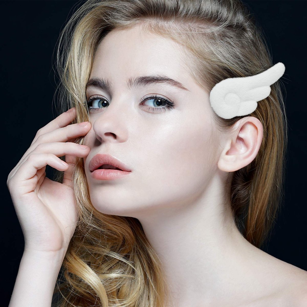 WILLBOND 3 Pairs Angel Hair Clips - Christmas Cute Leather Hair Barrettes for Women and Girls - görsel 9