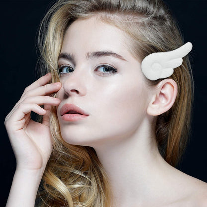 WILLBOND 3 Pairs Angel Hair Clips - Christmas Cute Leather Hair Barrettes for Women and Girls