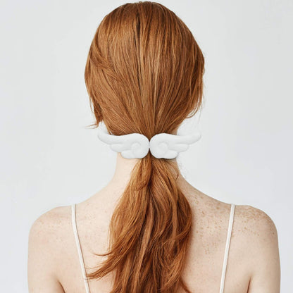 WILLBOND 3 Pairs Angel Hair Clips - Christmas Cute Leather Hair Barrettes for Women and Girls