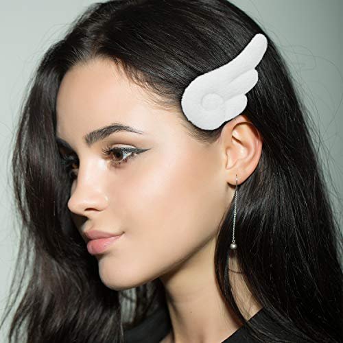 WILLBOND 3 Pairs Angel Hair Clips - Christmas Cute Leather Hair Barrettes for Women and Girls - görsel 8