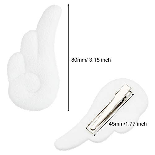 WILLBOND 3 Pairs Angel Hair Clips - Christmas Cute Leather Hair Barrettes for Women and Girls - görsel 4