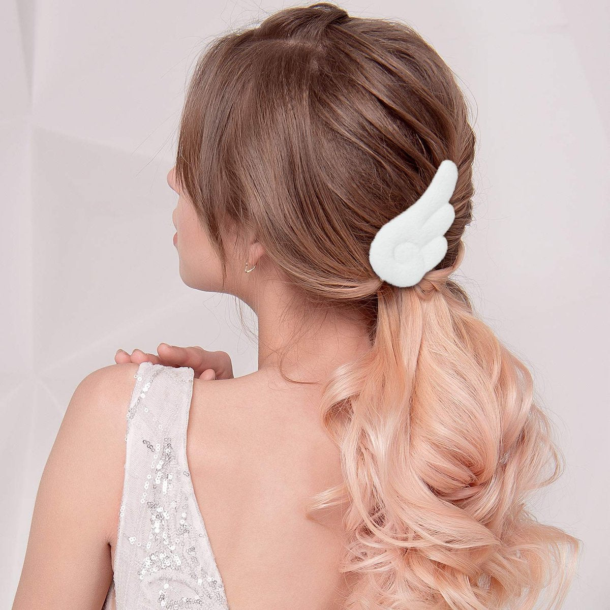WILLBOND 3 Pairs Angel Hair Clips - Christmas Cute Leather Hair Barrettes for Women and Girls - görsel 13