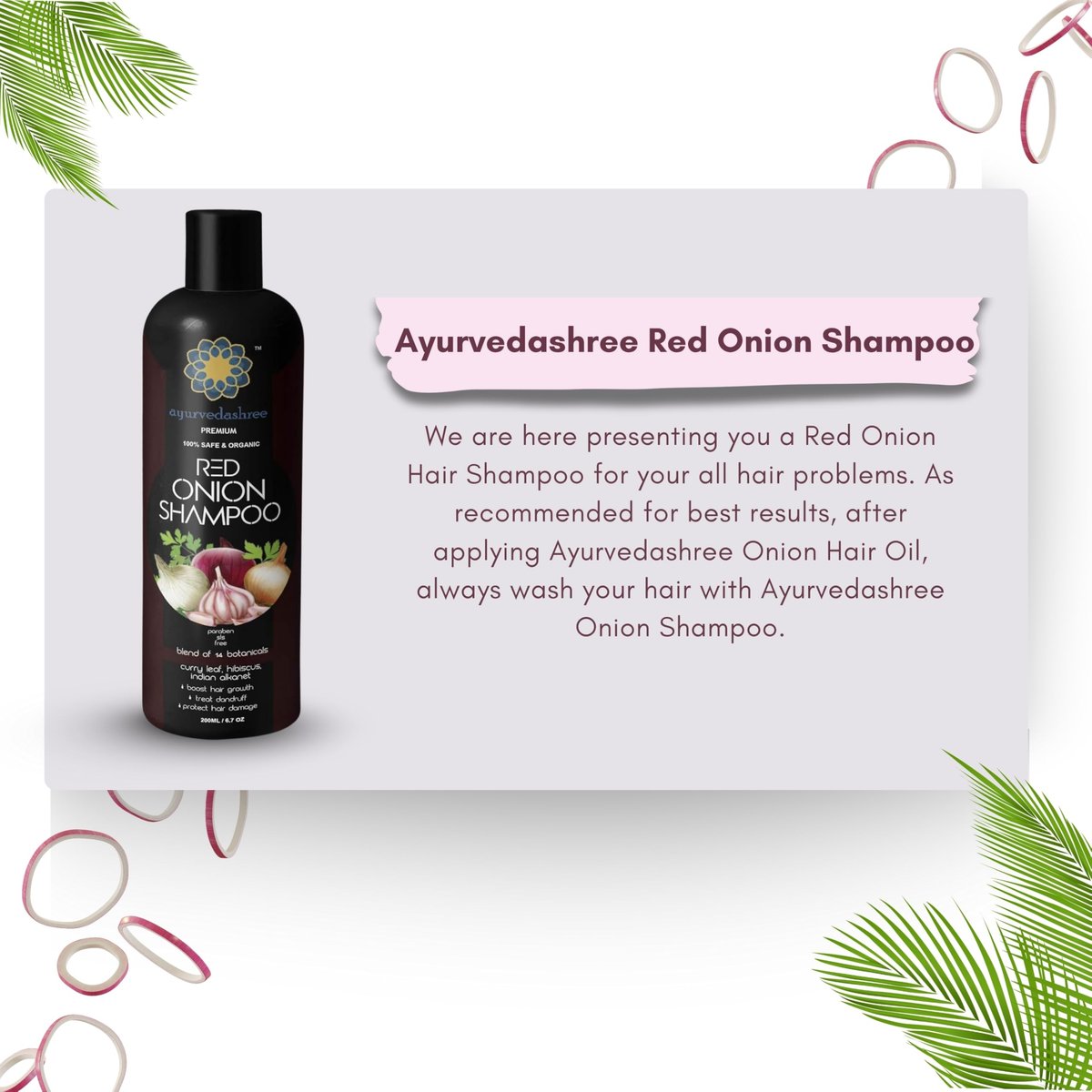 AYURVEDASHREE Red Onion Hair Growth & Hair Fall Control Shampoo – With Curry Leaf, Hibiscus, Indian Alanket, Blend of 14 Botanicals 200ML - SLS and Paraben Free - 100% Safe & Premium for All Hair Types - görsel 3