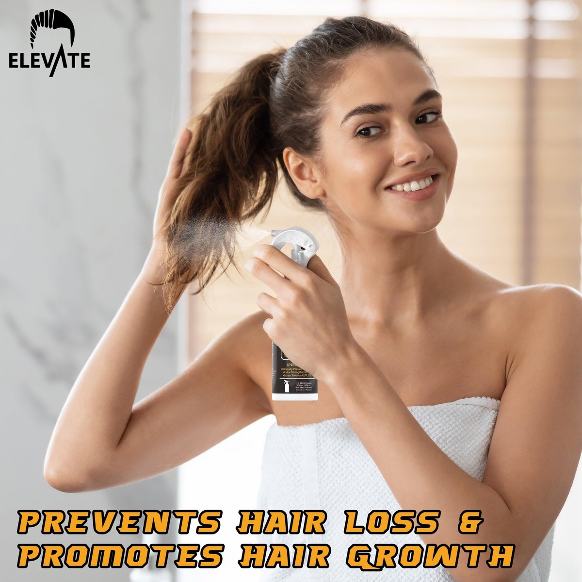 Elevate Hair Regrowth Treatment 5% Minoxidil Spray - Extra Strength Formula for Men and Women - 1 Month Supply Avelisse