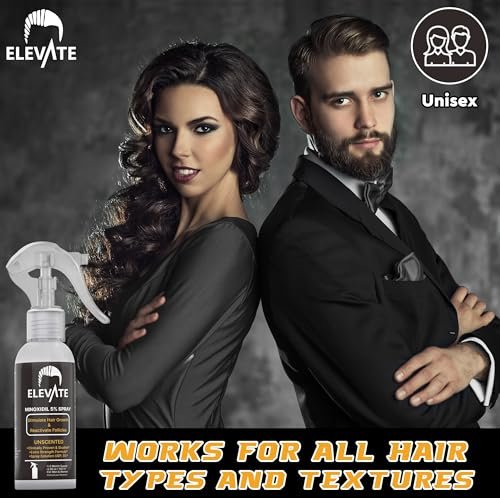 Elevate Hair Regrowth Treatment 5% Minoxidil Spray - Extra Strength Formula for Men and Women - 1 Month Supply Avelisse