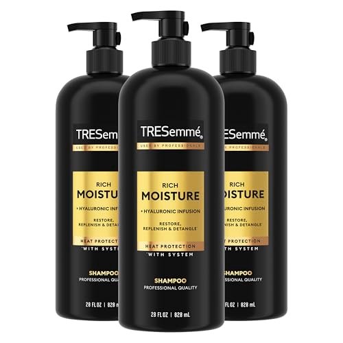 TRESemmé Rich Moisture Hydrating Shampoo for Dry Hair - 28 Fl Oz (Pack of 3) with Pro Style Technology Avelisse