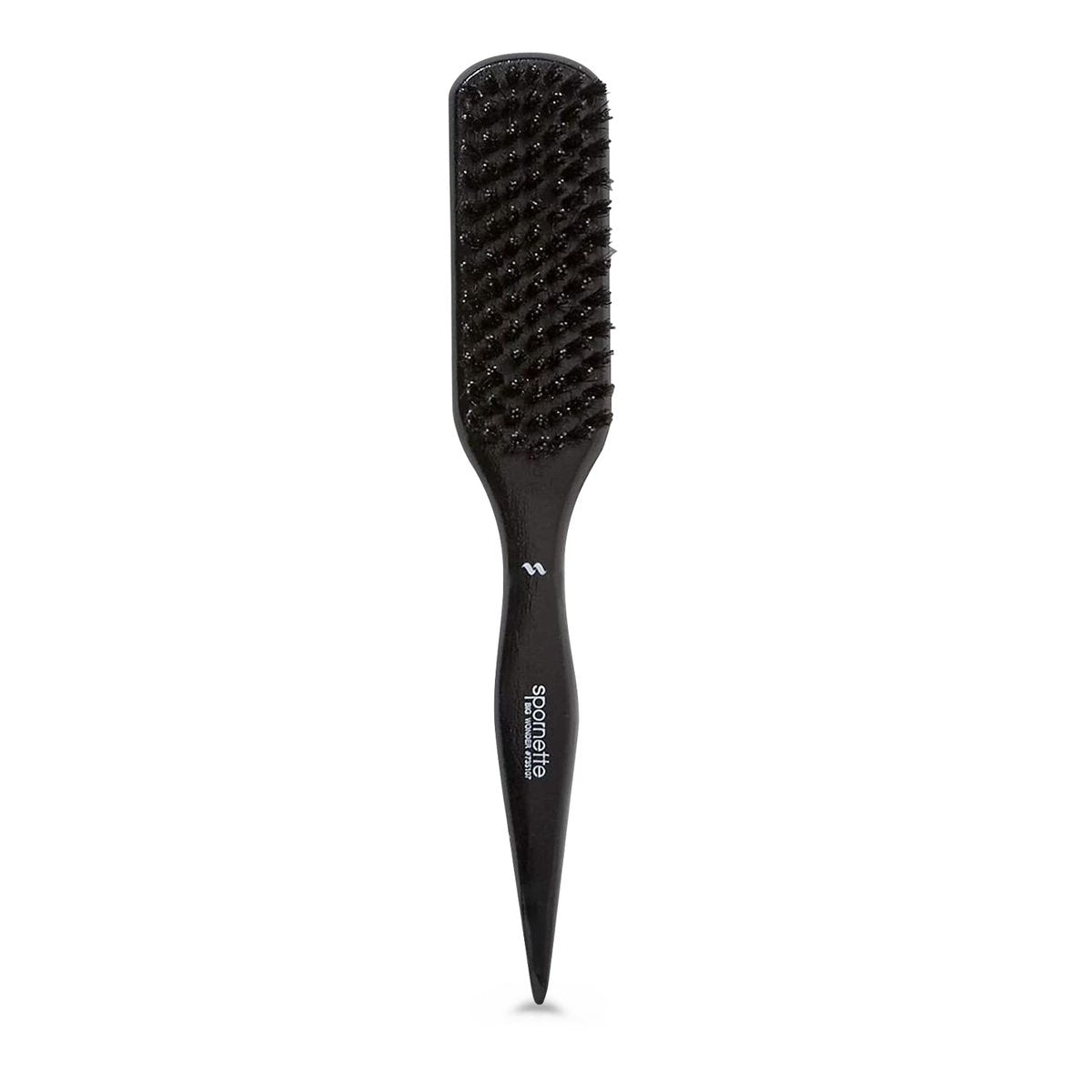 Spornette Boar Bristle Hair Brush for Women - Big Wonder Teasing Brush with Tourmaline Nylon Bristles - Tapered Handle for Volume & Slick Backs (Black) Avelisse