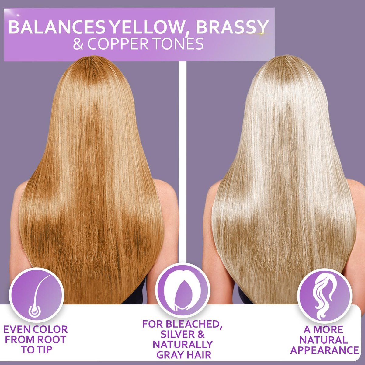 BELLISSO Purple Hair Mask – Deep Conditioner & Toner for Blonde & Brassy Hair | Hydrating Repair & After Bleach Treatment for Damaged Dry Hair | Moisture Conditioning for Bleached Women and Men - görsel 3