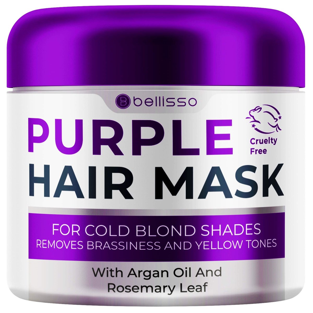 BELLISSO Purple Hair Mask – Deep Conditioner & Toner for Blonde & Brassy Hair | Hydrating Repair & After Bleach Treatment for Damaged Dry Hair | Moisture Conditioning for Bleached Women and Men - görsel 1