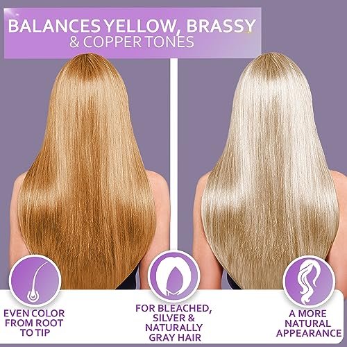 BELLISSO Purple Hair Mask – Deep Conditioner & Toner for Blonde & Brassy Hair | Hydrating Repair & After Bleach Treatment for Damaged Dry Hair | Moisture Conditioning for Bleached Women and Men - görsel 4
