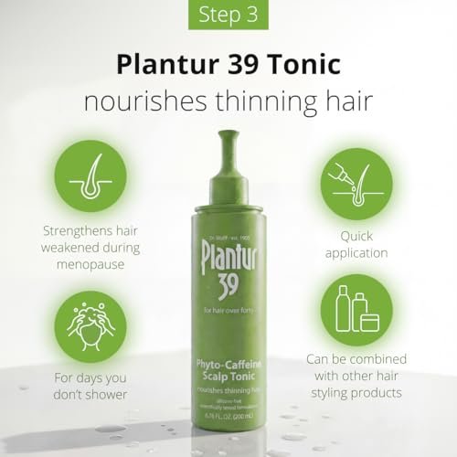 Plantur 39 3-Step System for Fine and Brittle Hair Bundle with Phyto-Caffeine Formula to Promote Natural Growth - Shampoo (8.45 oz), Conditioner (5.07 oz), and Tonic (6.76 fl oz) Avelisse