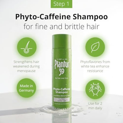 Plantur 39 3-Step System for Fine and Brittle Hair Bundle with Phyto-Caffeine Formula to Promote Natural Growth - Shampoo (8.45 oz), Conditioner (5.07 oz), and Tonic (6.76 fl oz) Avelisse