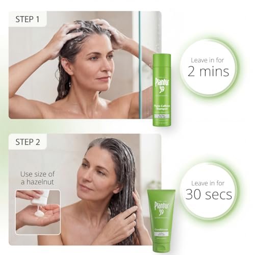 Plantur 39 3-Step System for Fine and Brittle Hair Bundle with Phyto-Caffeine Formula to Promote Natural Growth - Shampoo (8.45 oz), Conditioner (5.07 oz), and Tonic (6.76 fl oz) Avelisse