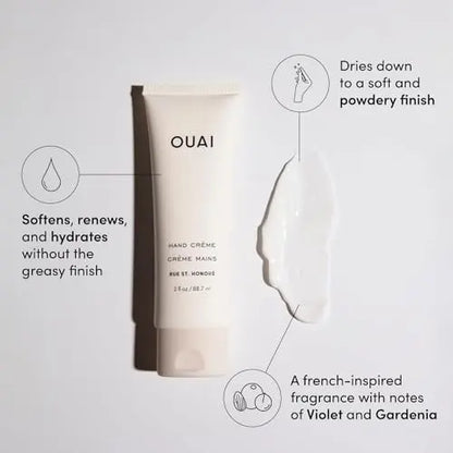 OUAI Hand Cream - Thick, Creamy Balm with Coconut Oil, Murumuru Butter and Shea Butter - Hydrating Moisturizer for Soft Hands - Use Daily to Deeply Nourish Skin (3 Oz) Avelisse