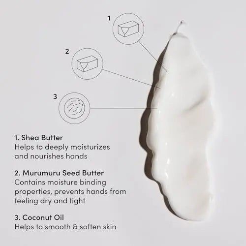 OUAI Hand Cream - Thick, Creamy Balm with Coconut Oil, Murumuru Butter and Shea Butter - Hydrating Moisturizer for Soft Hands - Use Daily to Deeply Nourish Skin (3 Oz) Avelisse