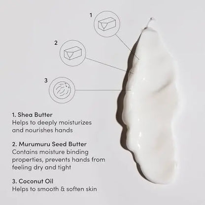 OUAI Hand Cream - Thick, Creamy Balm with Coconut Oil, Murumuru Butter and Shea Butter - Hydrating Moisturizer for Soft Hands - Use Daily to Deeply Nourish Skin (3 Oz) Avelisse