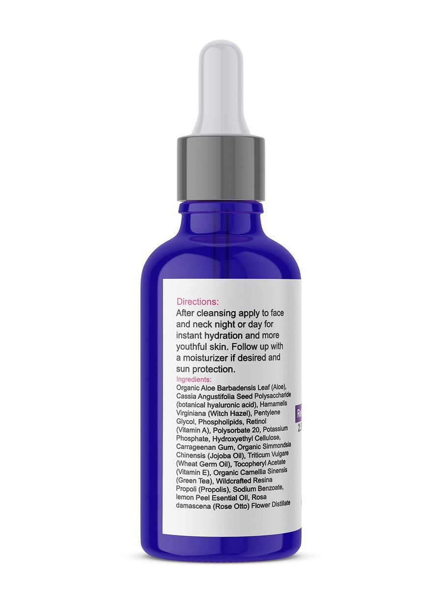Planet Eden 2.5% Retinol and Hyaluronic Acid Serum - Antioxidant Serum with Aloe Vera, Vitamin E & Green Tea for Luminous Skin - görsel 3