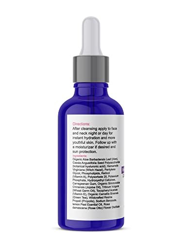 Planet Eden 2.5% Retinol and Hyaluronic Acid Serum - Antioxidant Serum with Aloe Vera, Vitamin E & Green Tea for Luminous Skin