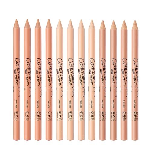 12 Pcs Wonder Concealer Pencil Set - 3 Colors Face Concealer Pencil for Blemish, Dark Circles, Acne, Aging Spots - Evens Out Skin Tone - görsel 2