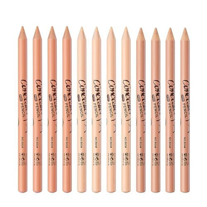 12 Pcs Wonder Concealer Pencil Set - 3 Colors Face Concealer Pencil for Blemish, Dark Circles, Acne, Aging Spots - Evens Out Skin Tone