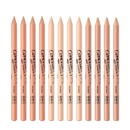 12 Pcs Wonder Concealer Pencil Set - 3 Colors Face Concealer Pencil for Blemish, Dark Circles, Acne, Aging Spots - Evens Out Skin Tone