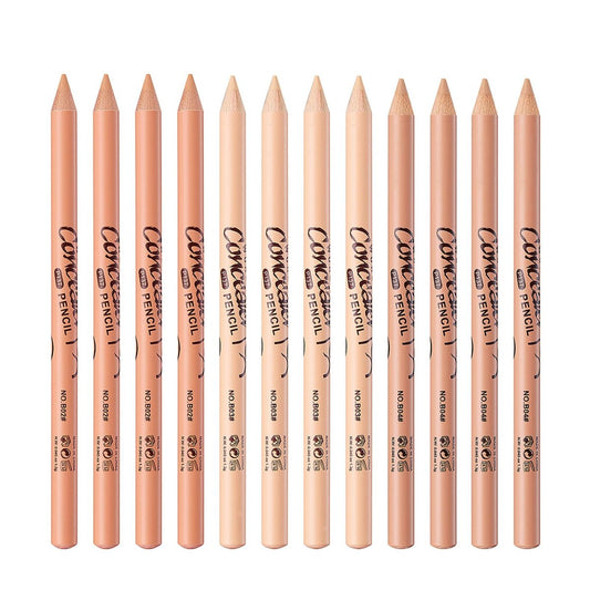 12 Pcs Wonder Concealer Pencil Set - 3 Colors Face Concealer Pencil for Blemish, Dark Circles, Acne, Aging Spots - Evens Out Skin Tone