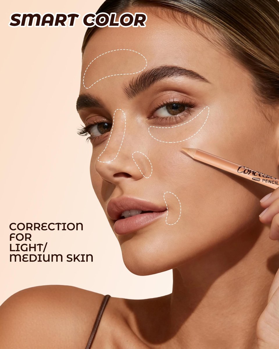 12 Pcs Wonder Concealer Pencil Set - 3 Colors Face Concealer Pencil for Blemish, Dark Circles, Acne, Aging Spots - Evens Out Skin Tone - görsel 3