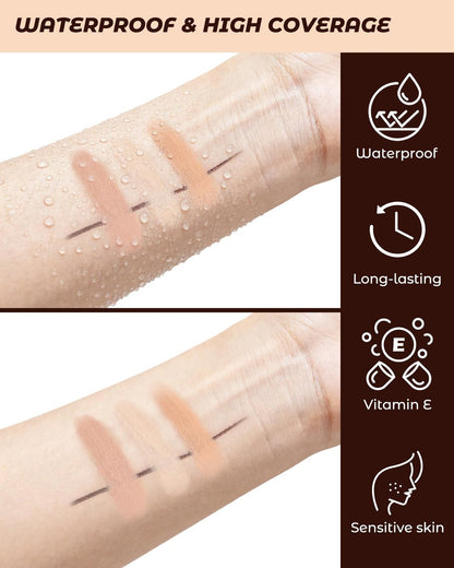 12 Pcs Wonder Concealer Pencil Set - 3 Colors Face Concealer Pencil for Blemish, Dark Circles, Acne, Aging Spots - Evens Out Skin Tone