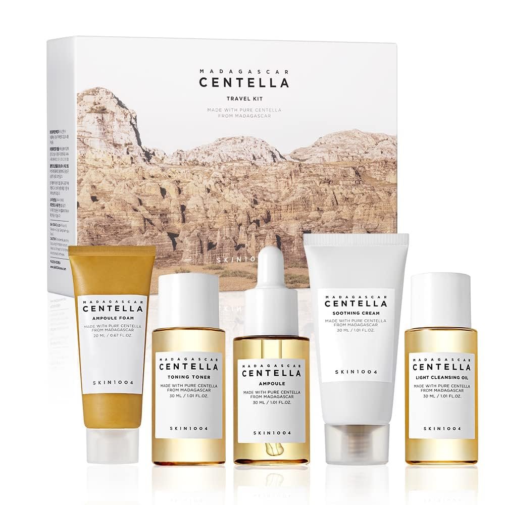 SKIN1004 Madagascar Centella Travel Kit - 5 Piece Basic Skincare Trial Set for Women & Mom Avelisse