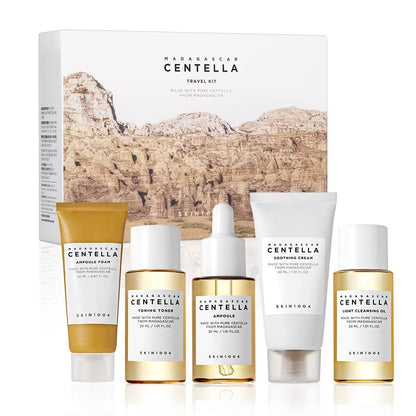 SKIN1004 Madagascar Centella Travel Kit - 5 Piece Basic Skincare Trial Set for Women & Mom Avelisse