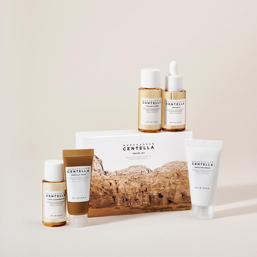 SKIN1004 Madagascar Centella Travel Kit - 5 Piece Basic Skincare Trial Set for Women & Mom Avelisse